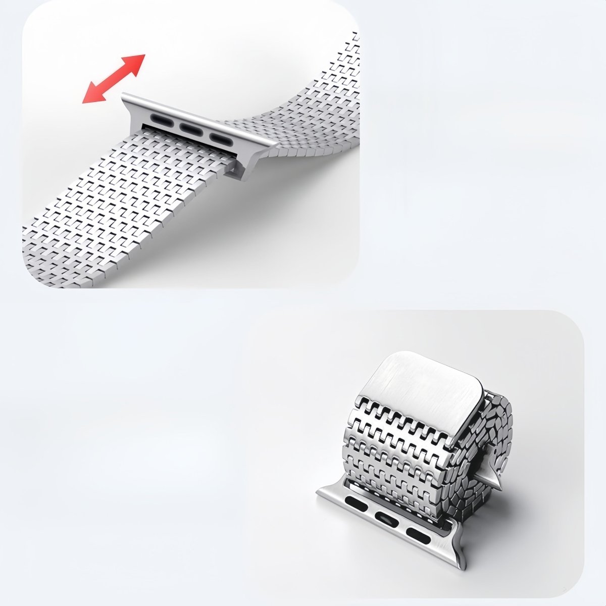 Chain-link woven metal band for Apple Watch