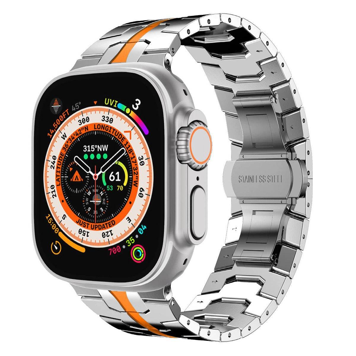 Armor-style metal band for Apple Watch