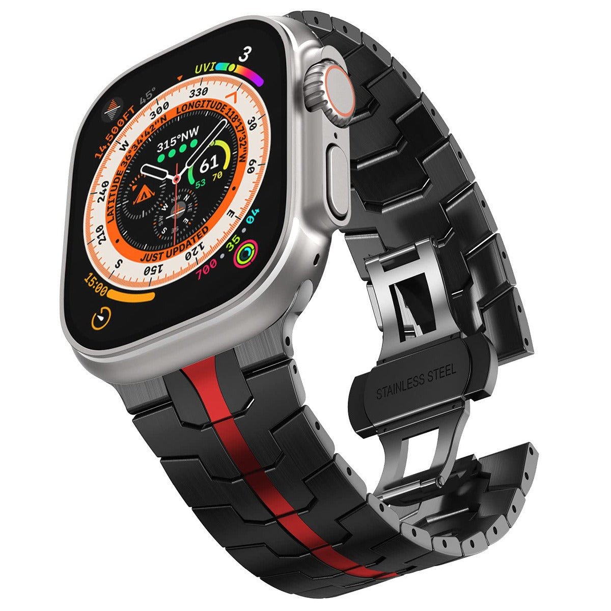 Armor-style metal band for Apple Watch