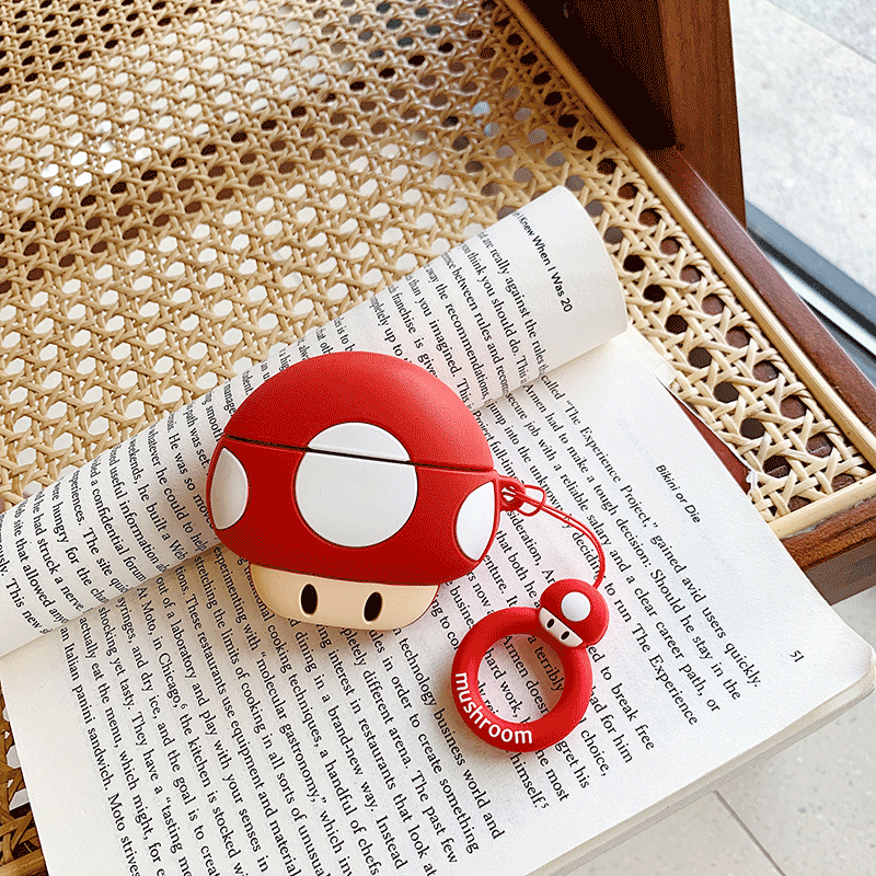 Mario Mushroom Cartoon Creative Silicone Case for AirPods