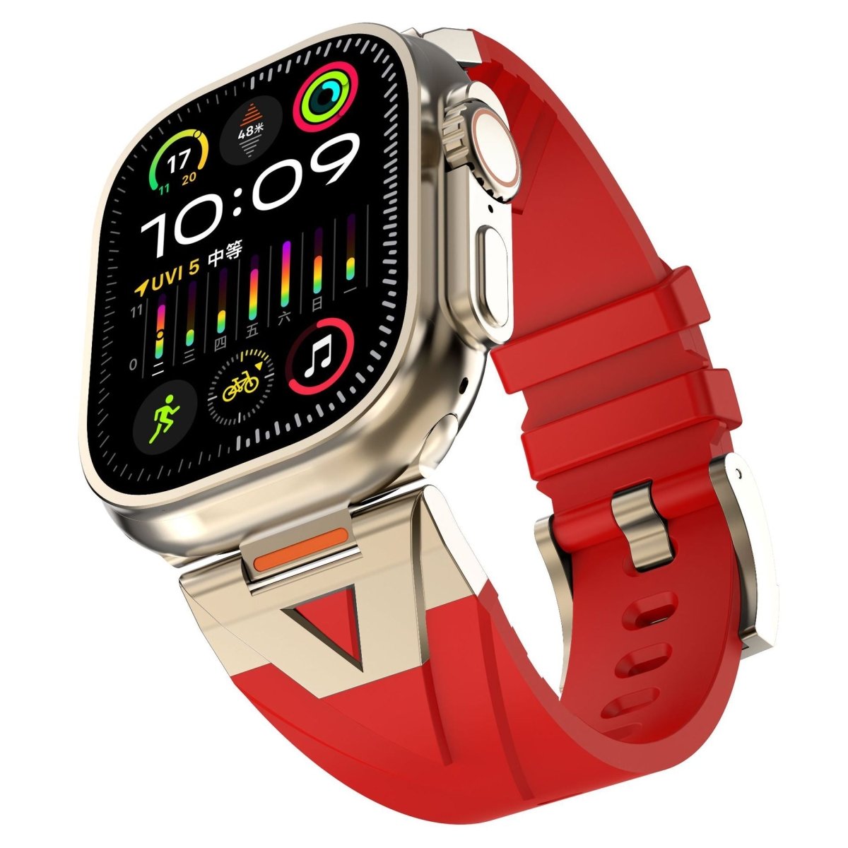 Commander Series Metal Fluoroelastomer Strap for Apple Watch