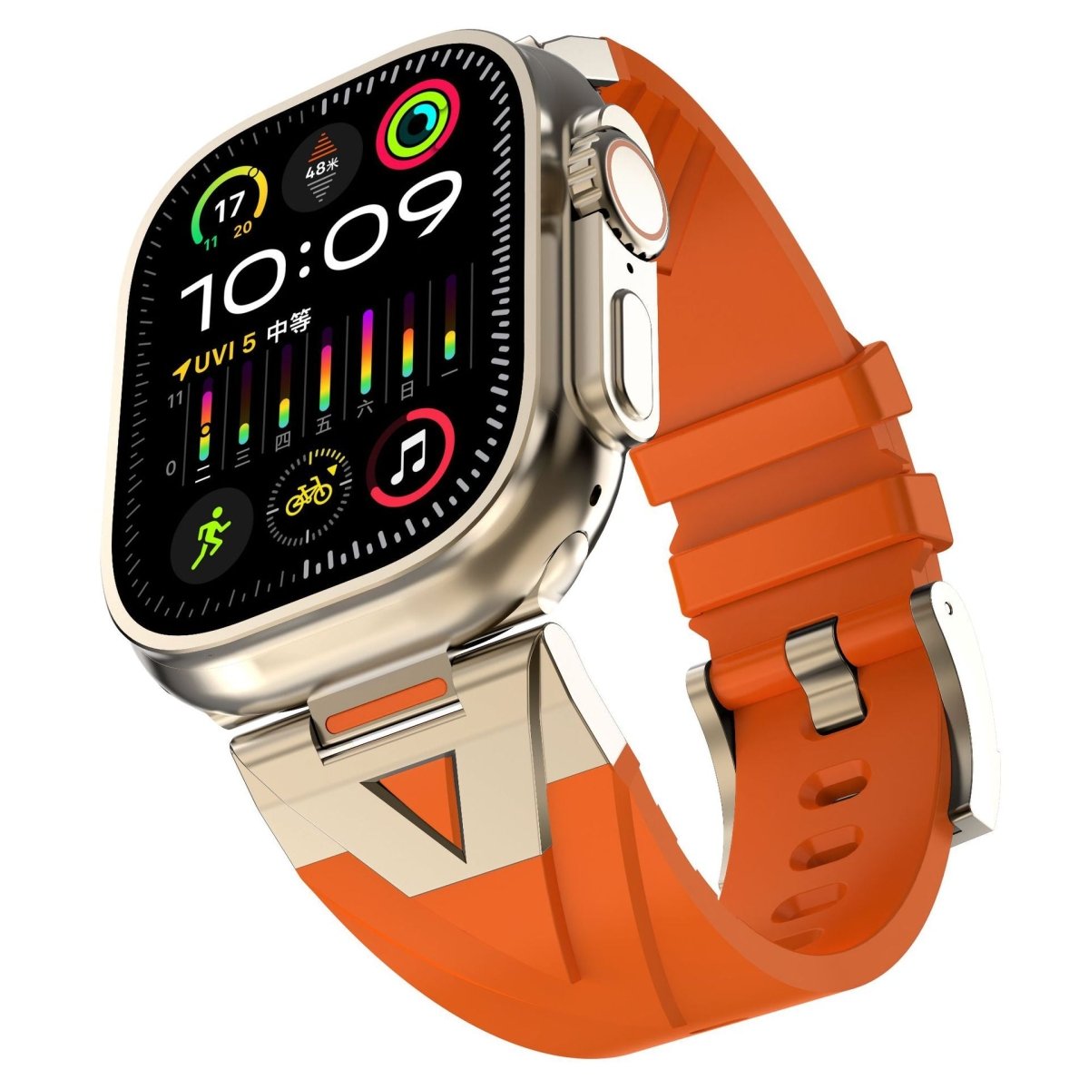 Commander Series Metal Fluoroelastomer Strap for Apple Watch