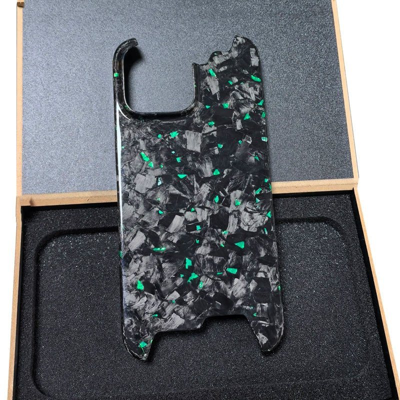 Luxury forged gold foil carbon fiber phone case for iPhone.