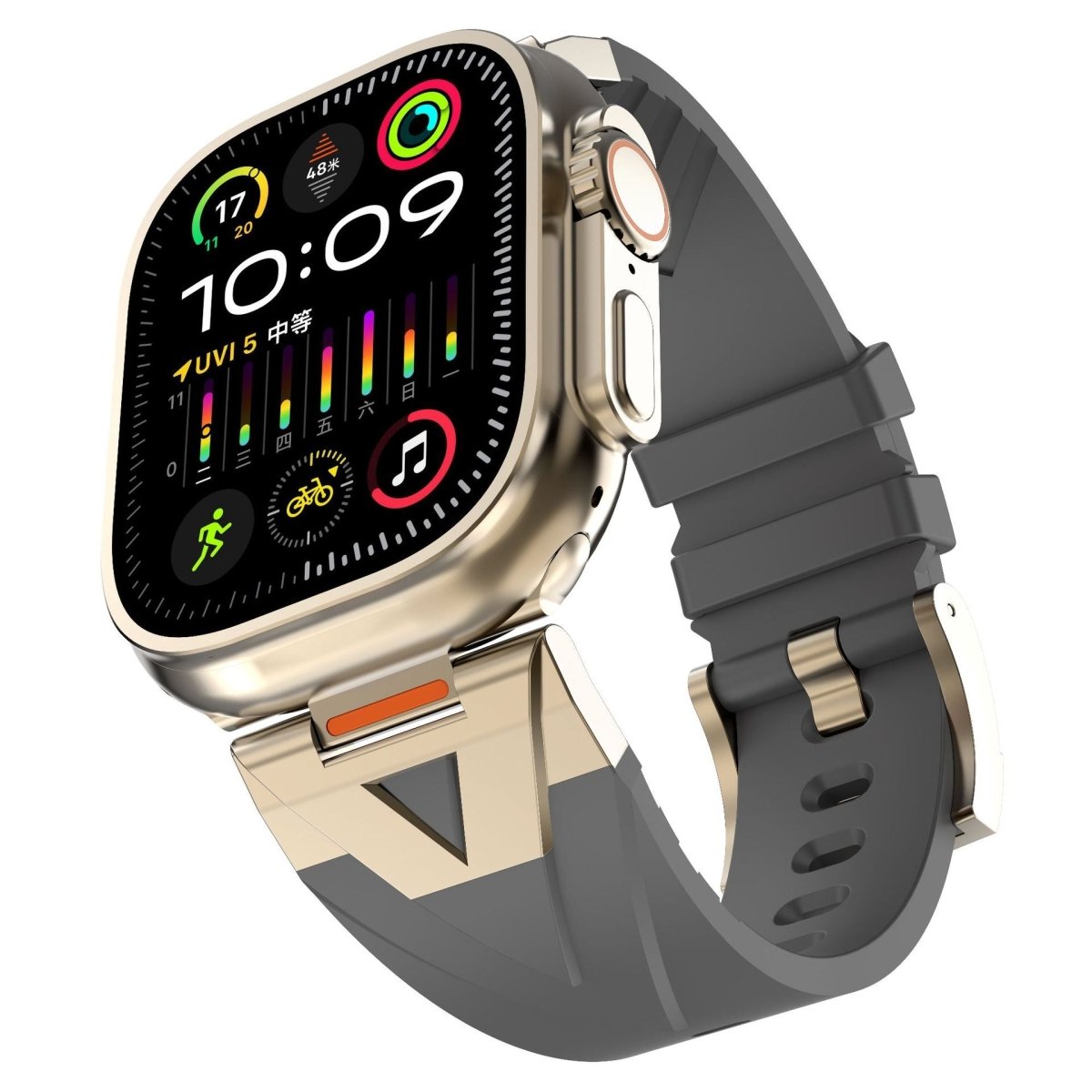 Commander Series Metal Fluoroelastomer Strap for Apple Watch