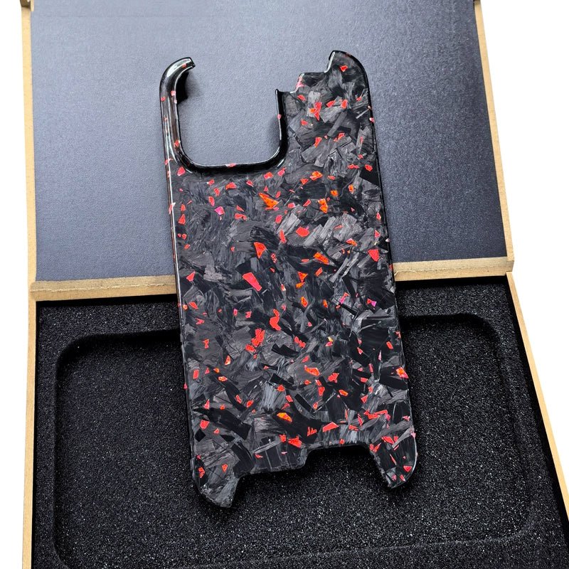 Luxury forged gold foil carbon fiber phone case for iPhone.