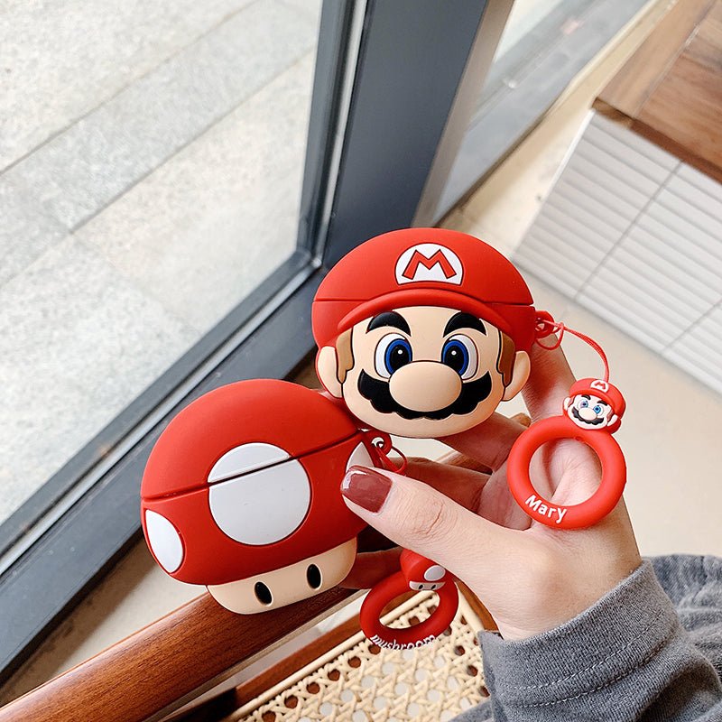 Mario Mushroom Cartoon Creative Silicone Case for AirPods