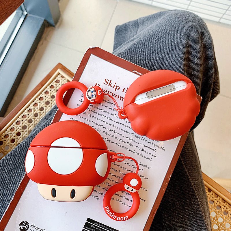 Mario Mushroom Cartoon Creative Silicone Case for AirPods