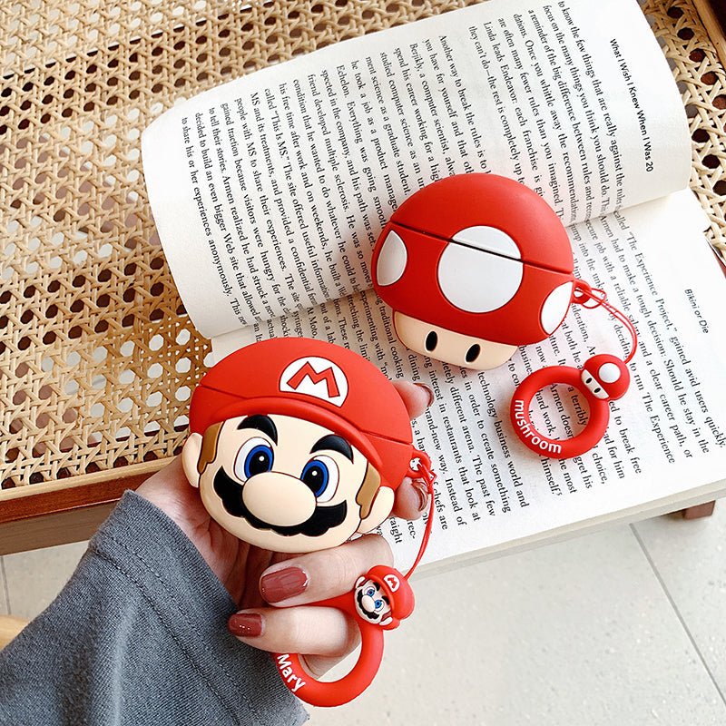 Mario Mushroom Cartoon Creative Silicone Case for AirPods