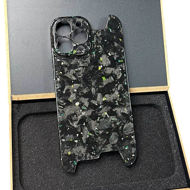 Luxury forged gold foil carbon fiber phone case for iPhone.