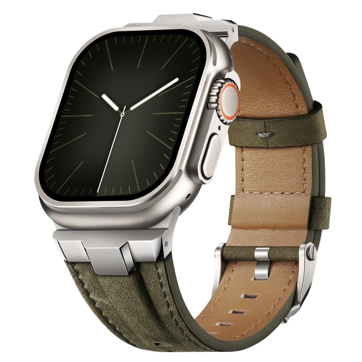 Premium leather and metal spliced strap for Apple Watch