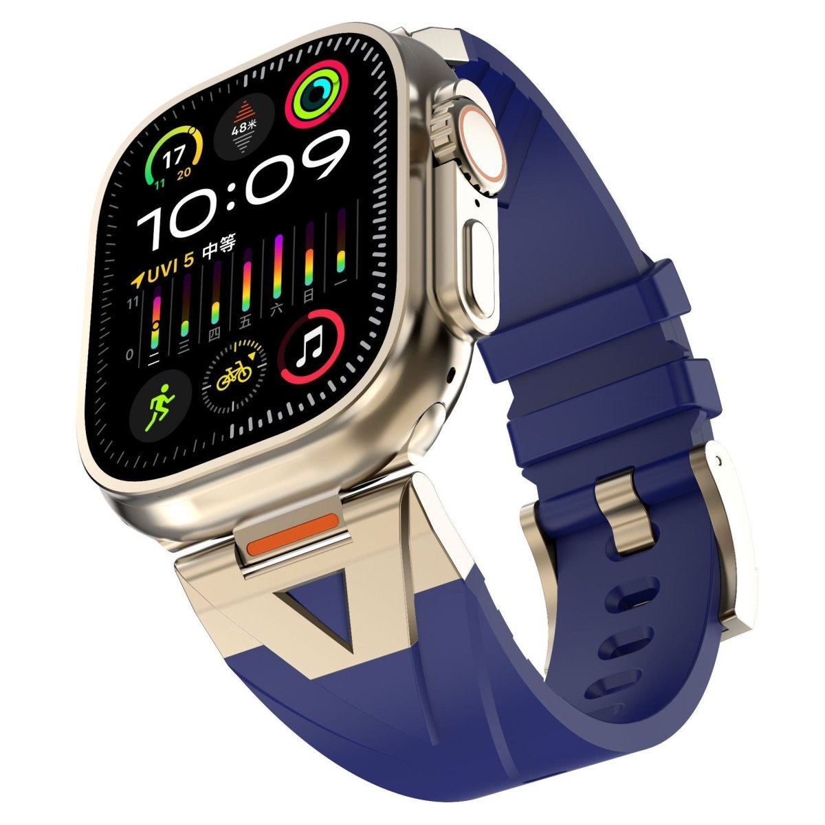 Commander Series Metal Fluoroelastomer Strap for Apple Watch