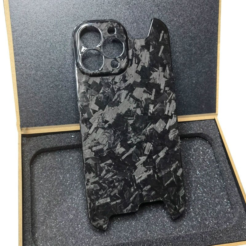 Luxury forged gold foil carbon fiber phone case for iPhone.