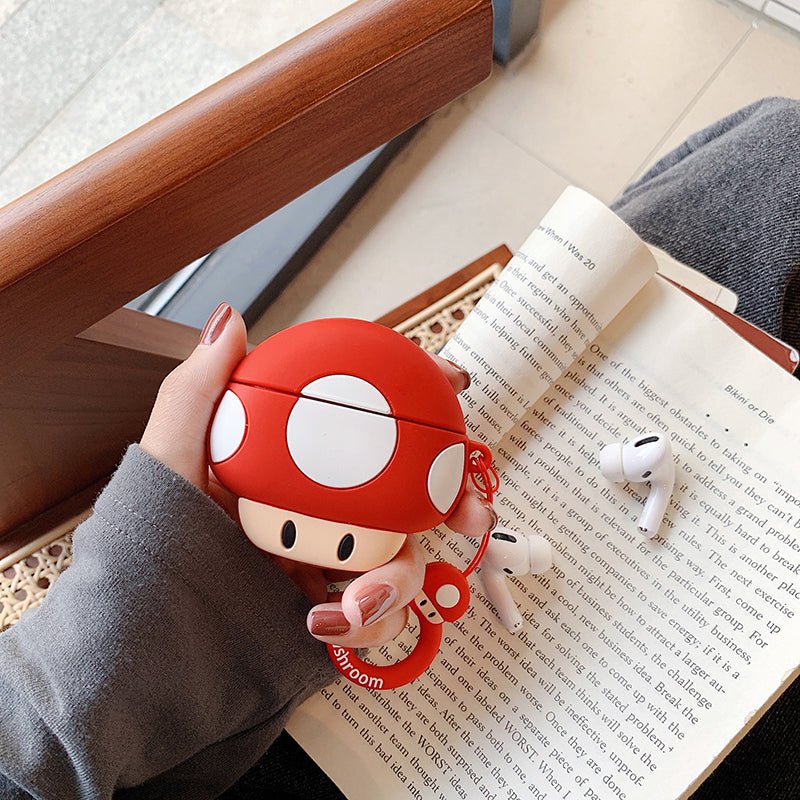 Mario Mushroom Cartoon Creative Silicone Case for AirPods