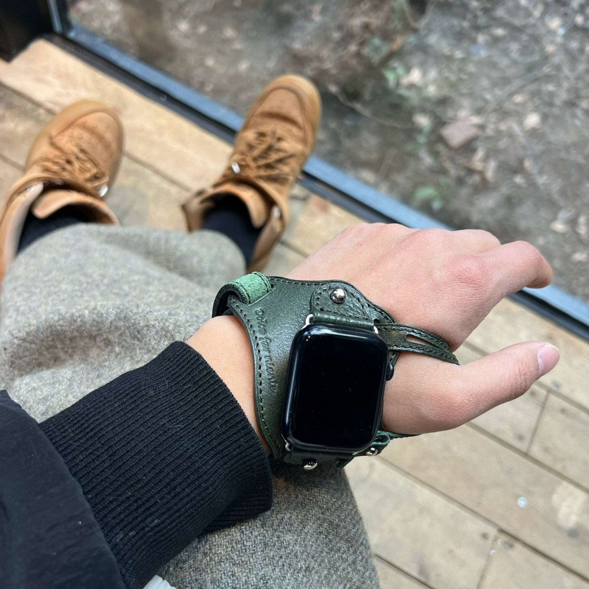 Exclusive Handmade Outdoor Leather Strap for Apple Watch