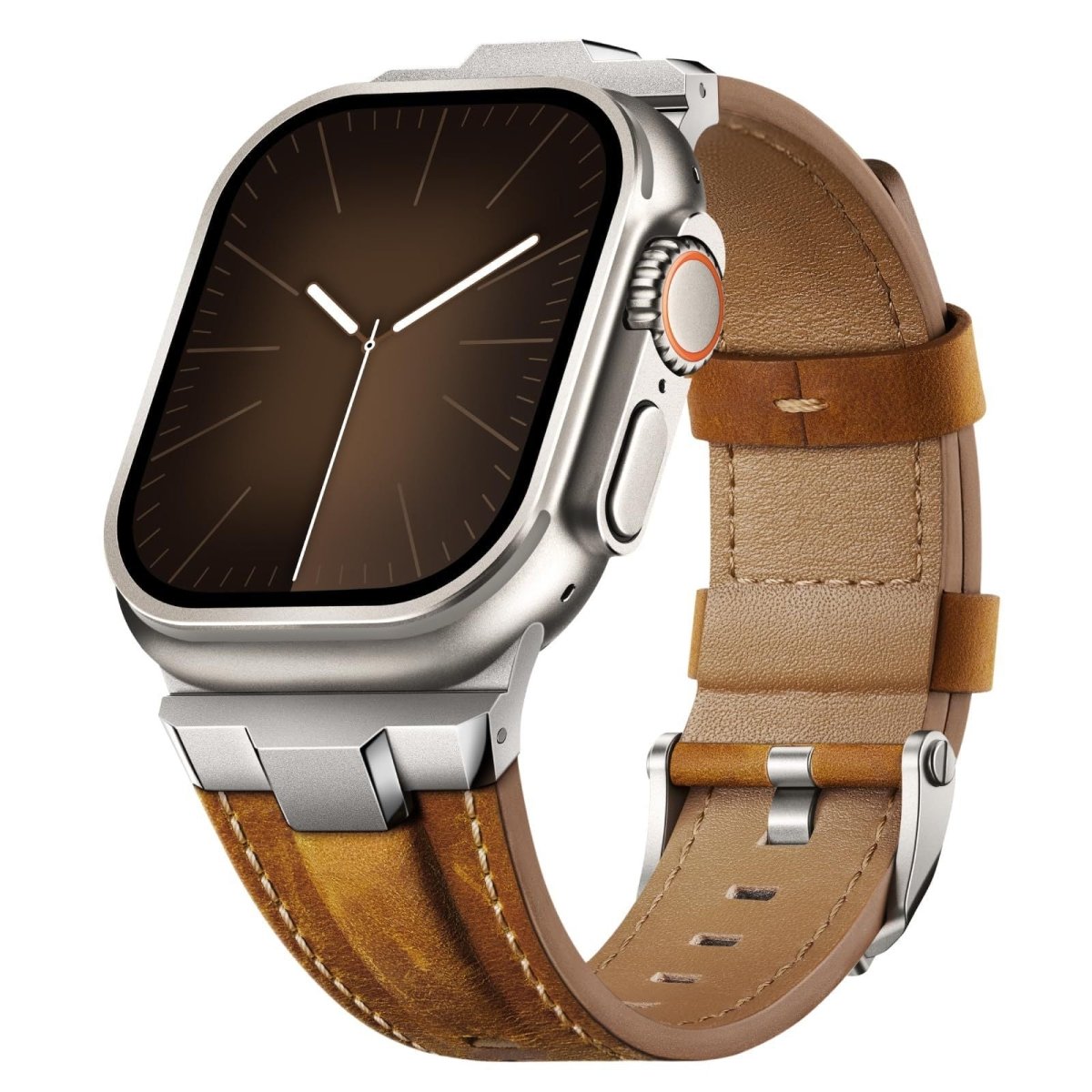 Premium leather and metal spliced strap for Apple Watch