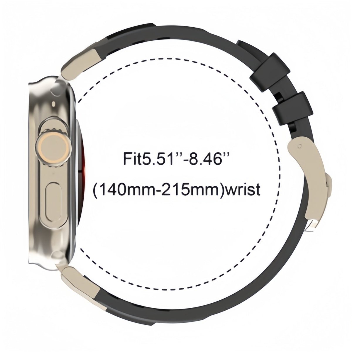 Commander Series Metal Fluoroelastomer Strap for Apple Watch