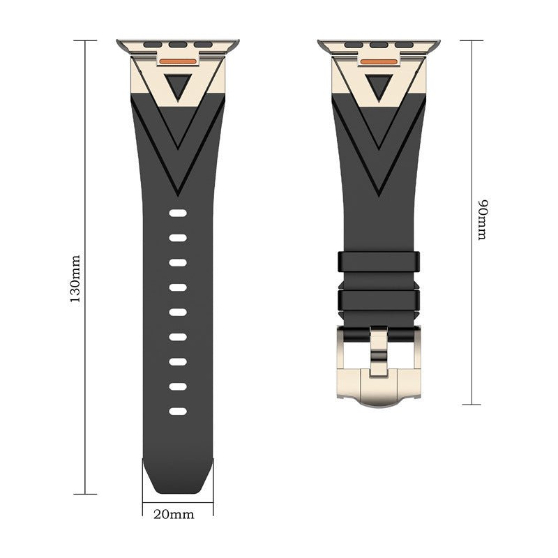Commander Series Metal Fluoroelastomer Strap for Apple Watch