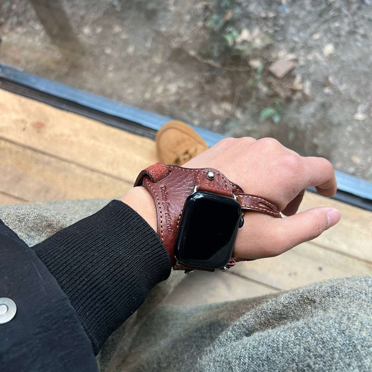 Exclusive Handmade Outdoor Leather Strap for Apple Watch