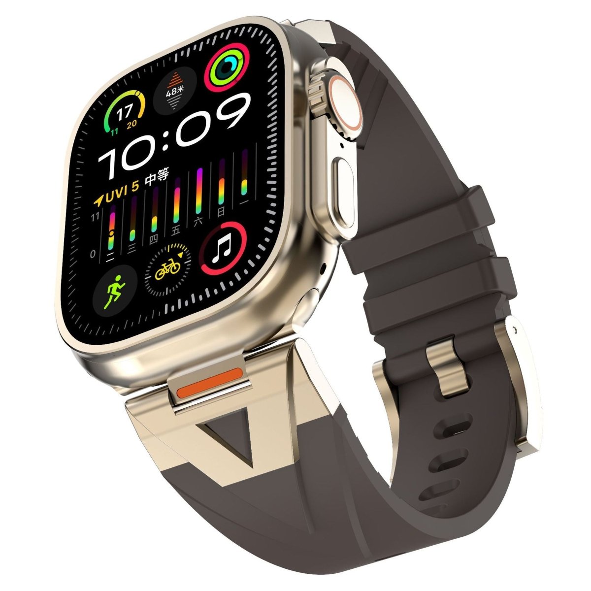 Commander Series Metal Fluoroelastomer Strap for Apple Watch