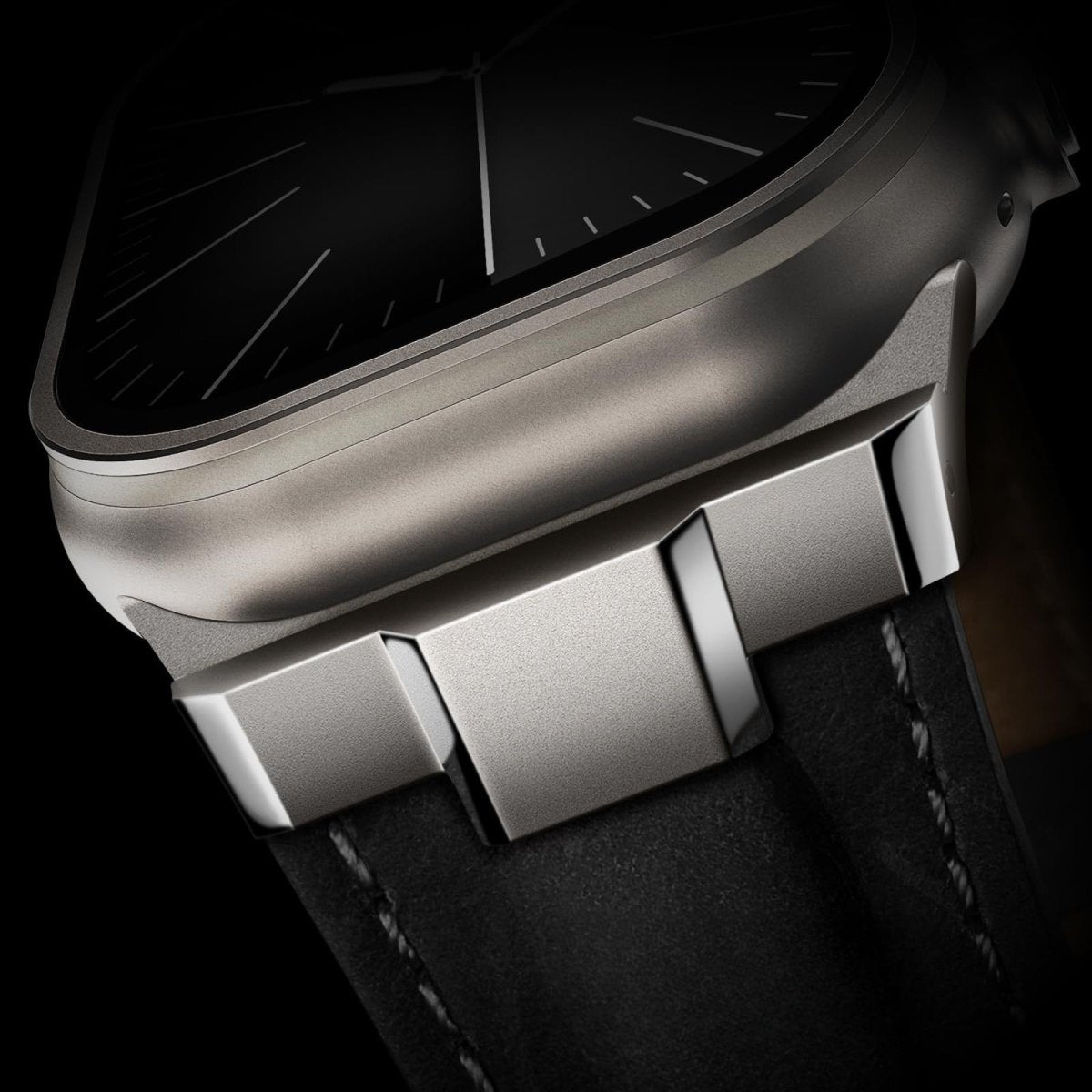 Premium leather and metal spliced strap for Apple Watch