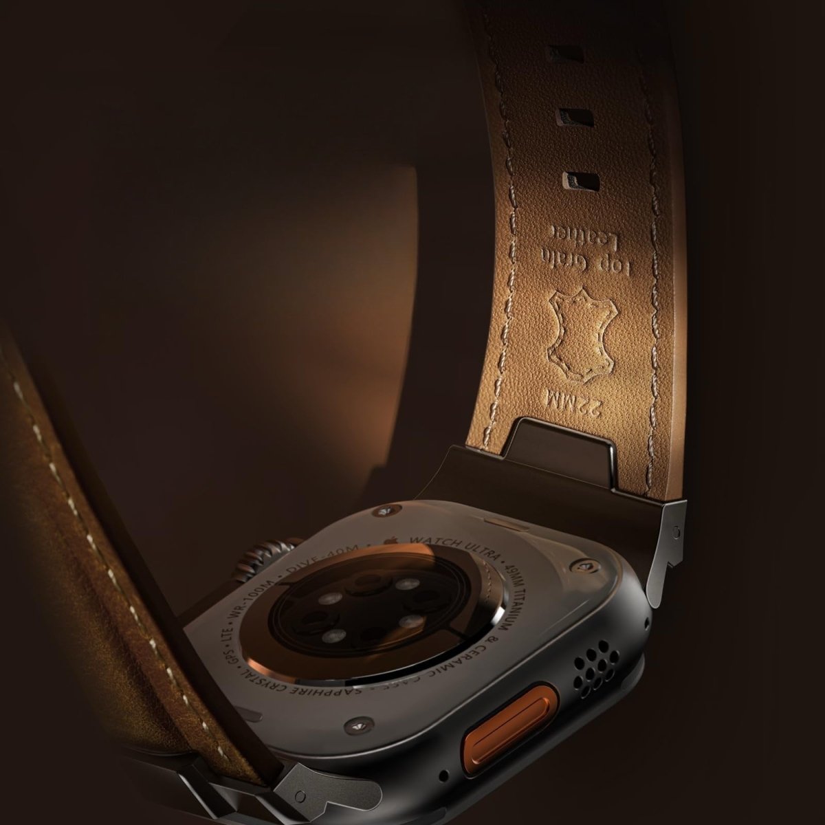 Premium leather and metal spliced strap for Apple Watch