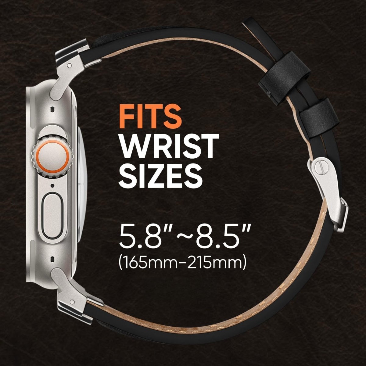 Premium leather and metal spliced strap for Apple Watch