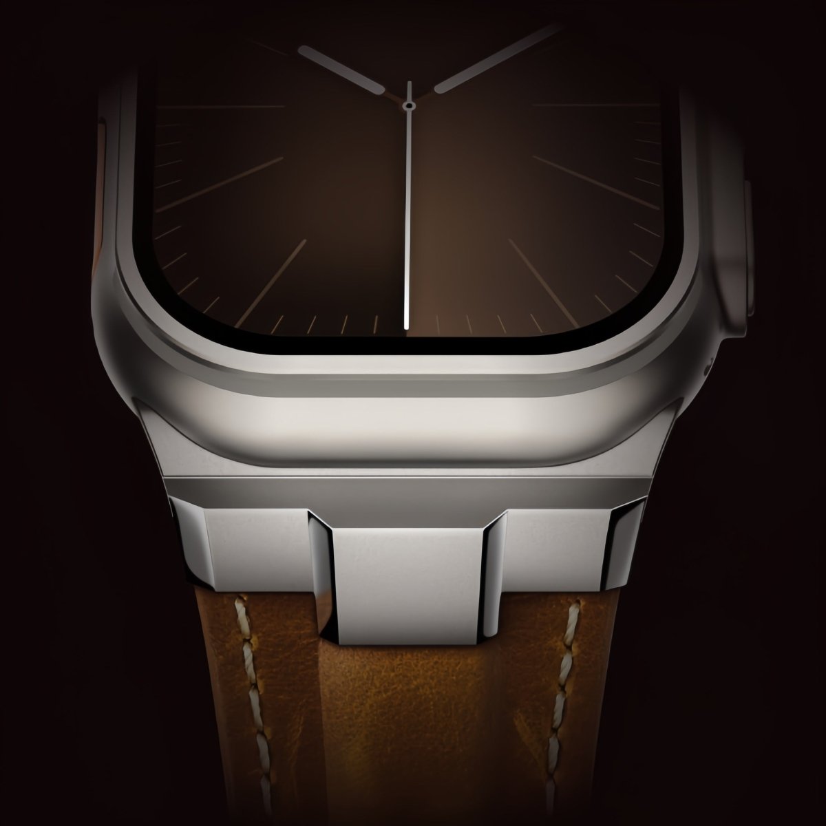 Premium leather and metal spliced strap for Apple Watch