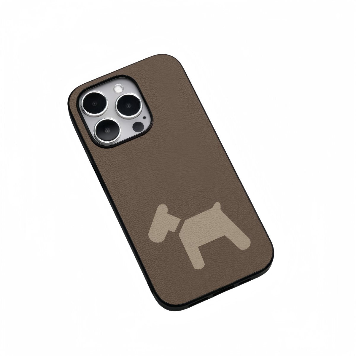 Small rocking horse genuine leather phone case for iPhone