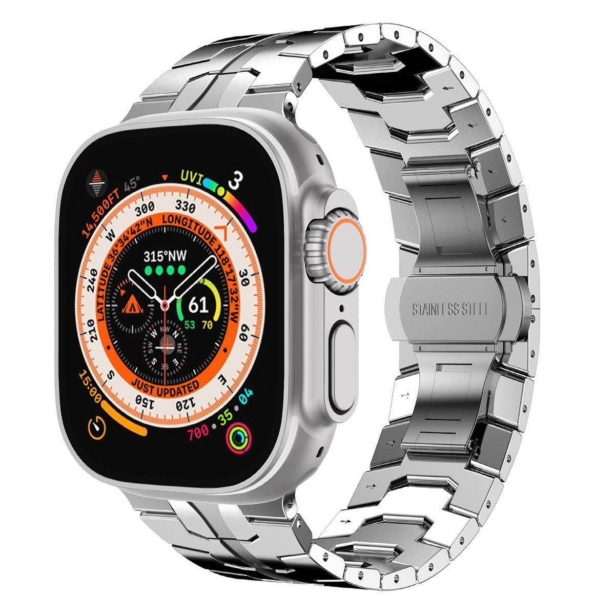 Armor-style metal band for Apple Watch
