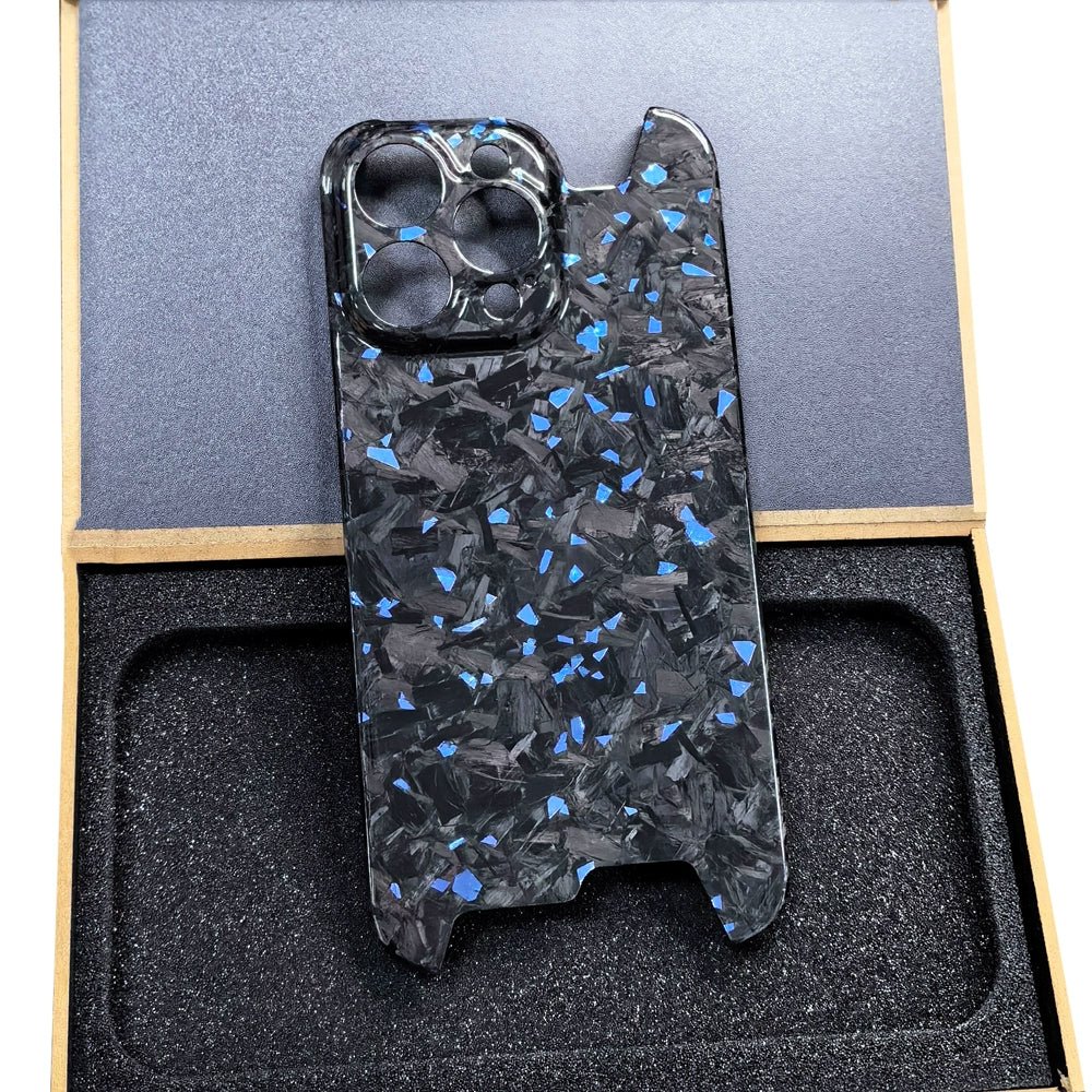 Luxury forged gold foil carbon fiber phone case for iPhone.