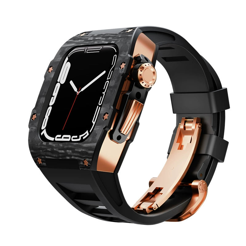 Luxurious Carbon Fiber & Titanium Case Mod Kit for Apple Watch