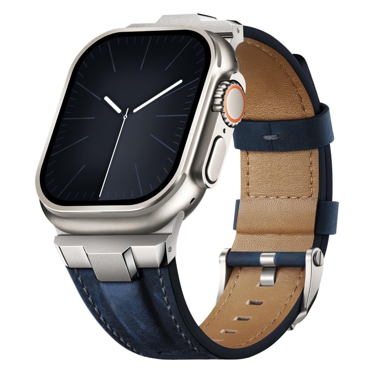 Premium leather and metal spliced strap for Apple Watch