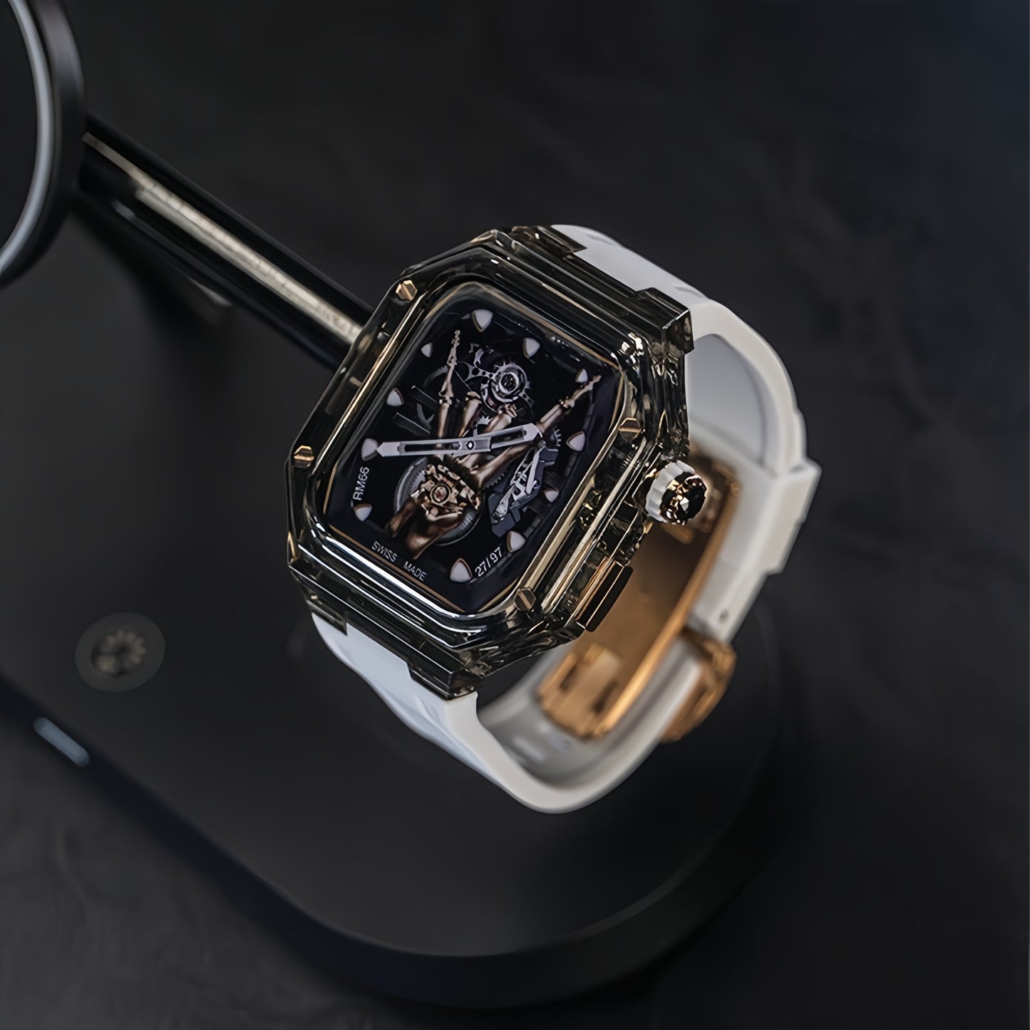 Luxury Transparent Black Case and Band Kit Compatible with Apple Watch