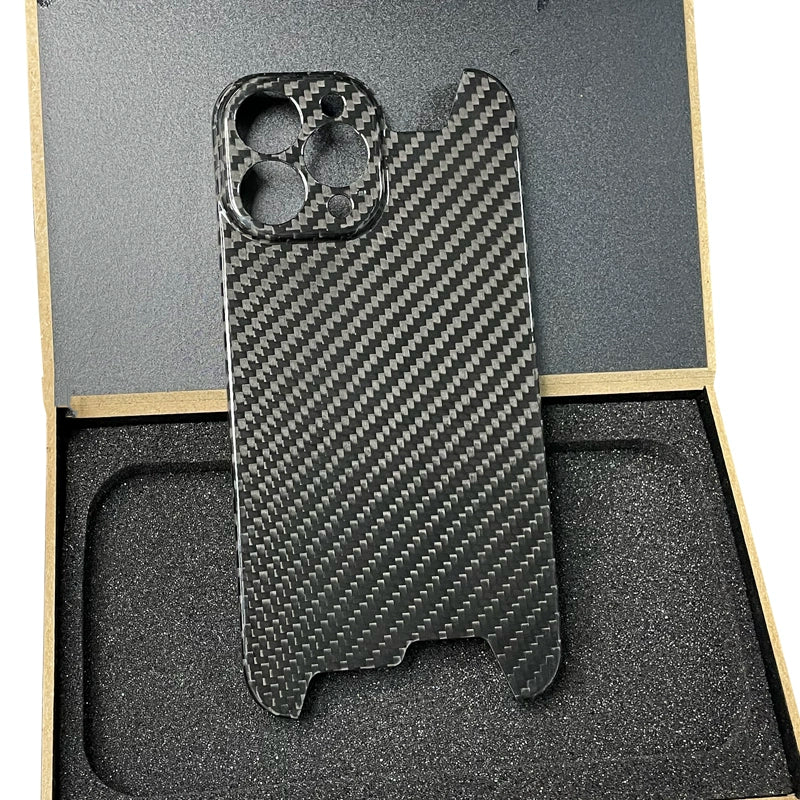 Luxury forged gold foil carbon fiber phone case for iPhone.