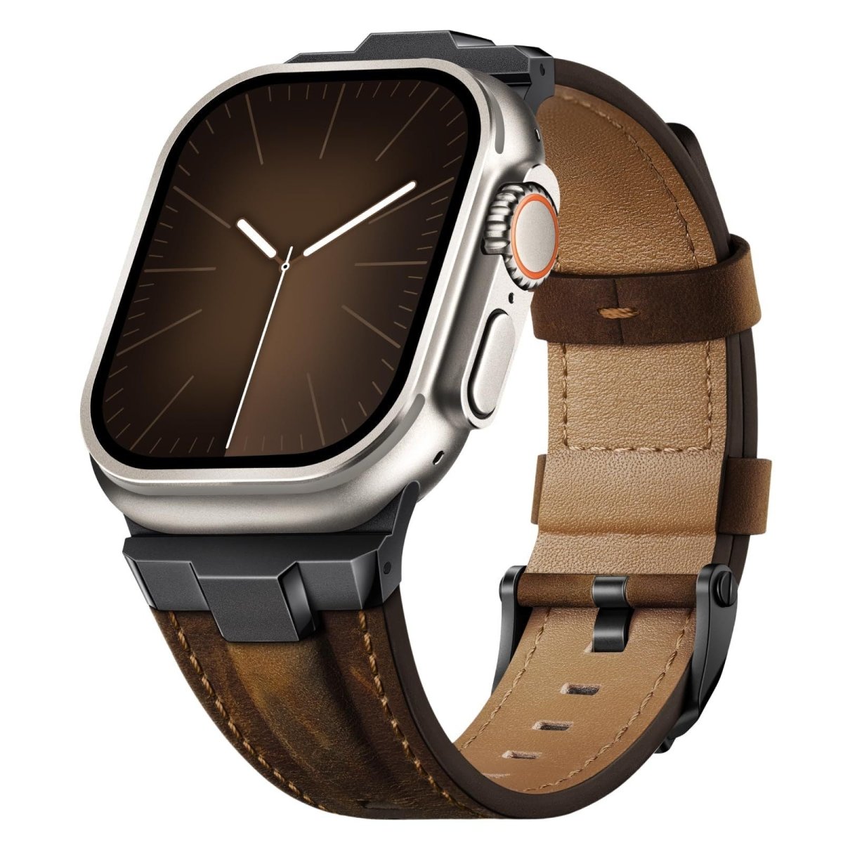 Premium leather and metal spliced strap for Apple Watch