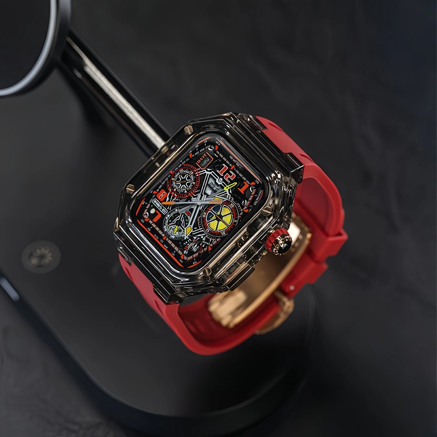 Luxury Transparent Black Case and Band Kit Compatible with Apple Watch