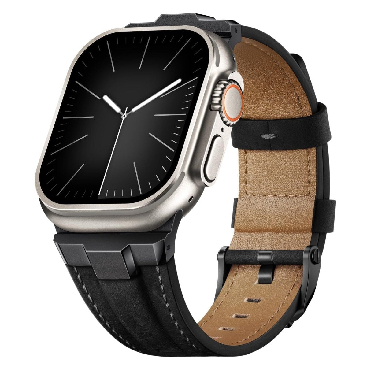 Premium leather and metal spliced strap for Apple Watch