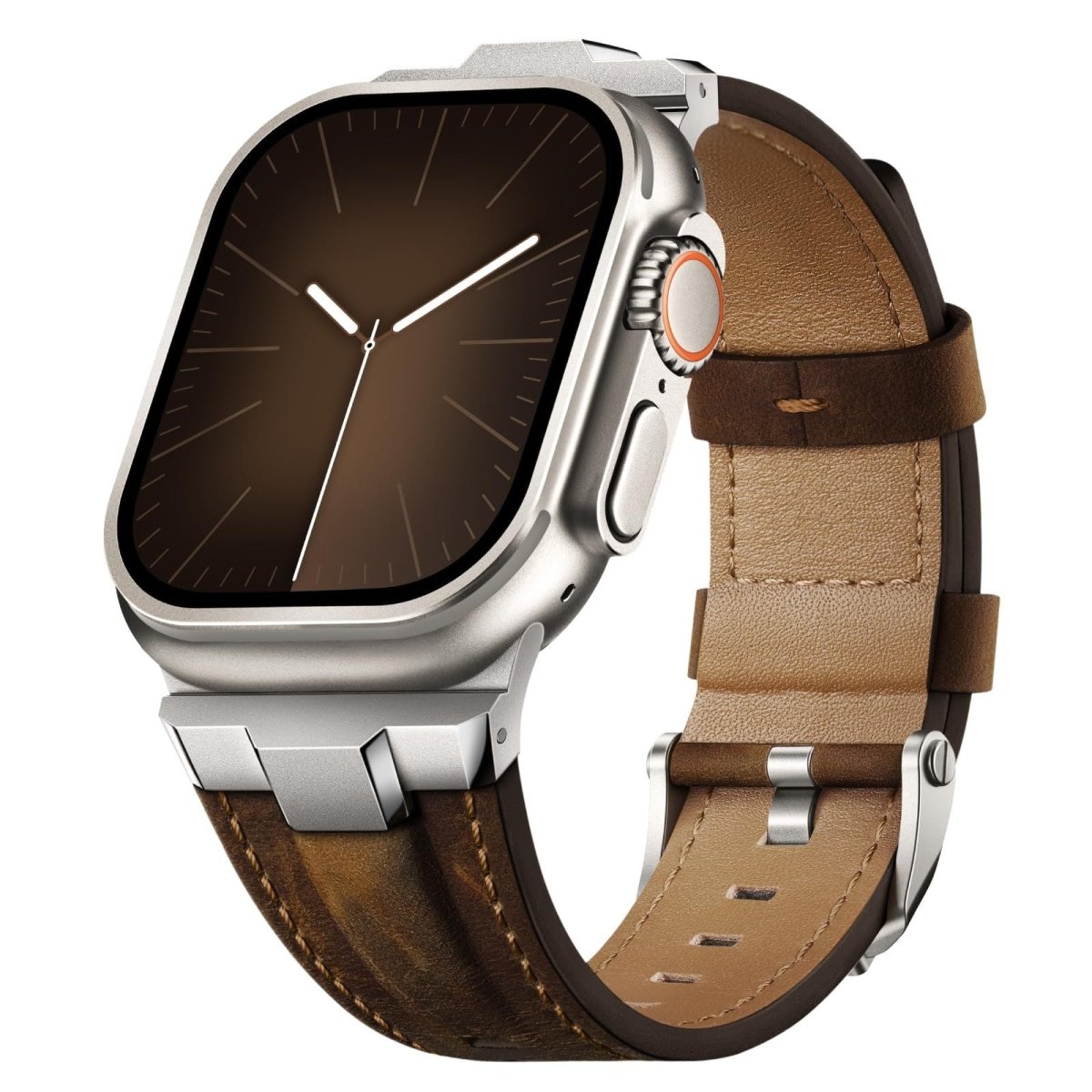 Premium leather and metal spliced strap for Apple Watch