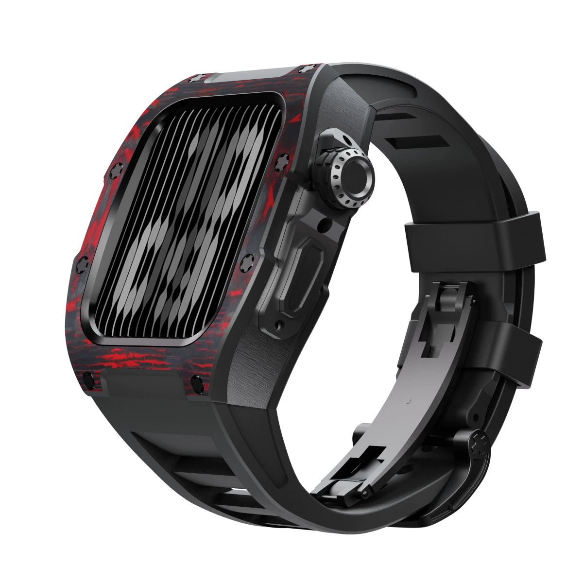 wokawokapro Stunning Luxury Gold Carbon Fiber and Titanium Alloy Compatible with Apple Watch Case Modification Kit 44mm Suitable for Series 4 5 6 SE Natural