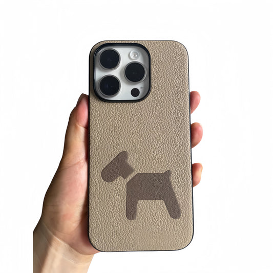 Small rocking horse genuine leather phone case for iPhone