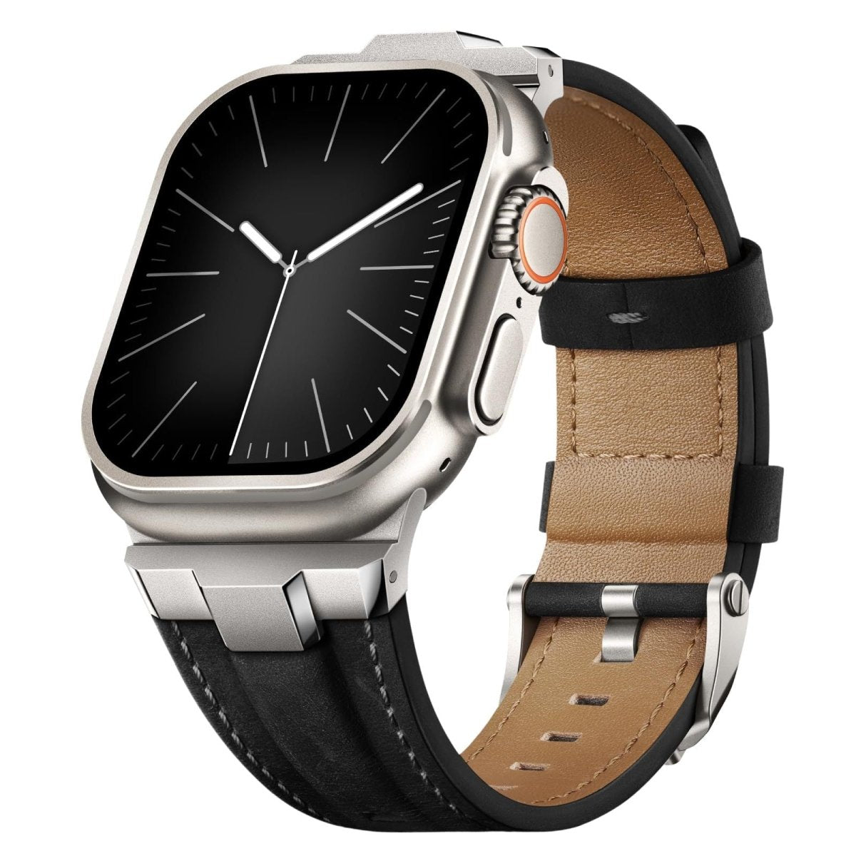 Premium leather and metal spliced strap for Apple Watch